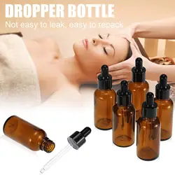 1/2/3/5ml Mini Amber Glass Dropper Bottle With Black Refillable Lid Esstenial 1pc Oil Portable Aromatherapy Empty Dropper B W8F1