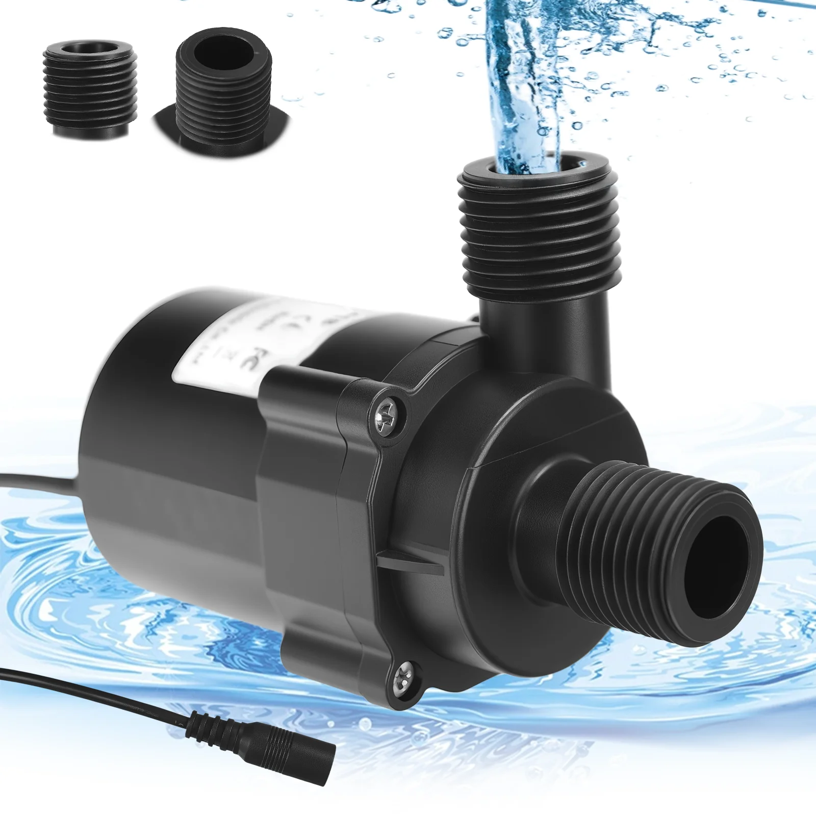 

40W Brushless Water Pump DC12V 1200L/H Ultra Quiet Submersible Aquarium Water Pump Adapter for Camping Tub Garden Pond Draining