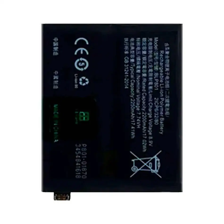 بطارية الهاتف المحمول Oneplus 8T عالية الأداء بقدرة 2250 مللي أمبير في الساعة BLP801 صديقة للبيئة