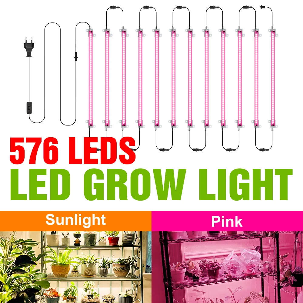 LED Grow Light Strip Indoor Flower Hydroponics Cultivation Lamp 30/50CM For Potted Succulent Plant Growbox 220V EU Plug