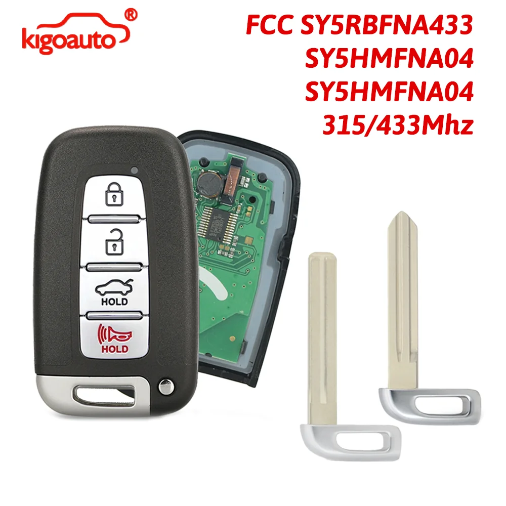 Умный ключ kigoauto с 4 кнопками 315/433 МГц HY15 для Hyundai Kia Elantra Sonata Genesis Tucson Sportage Soul Forte Optima 2009-2016