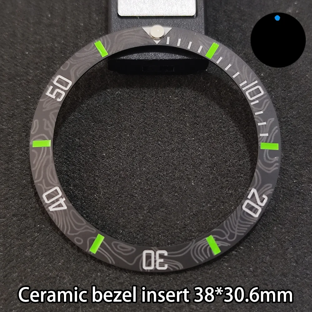 

38mm*30.6MM Ceramic Imitation Carbon Fiber Pattern USB Watch Bezel For 40mm Mens Watch Replace Accessories super Luminoust
