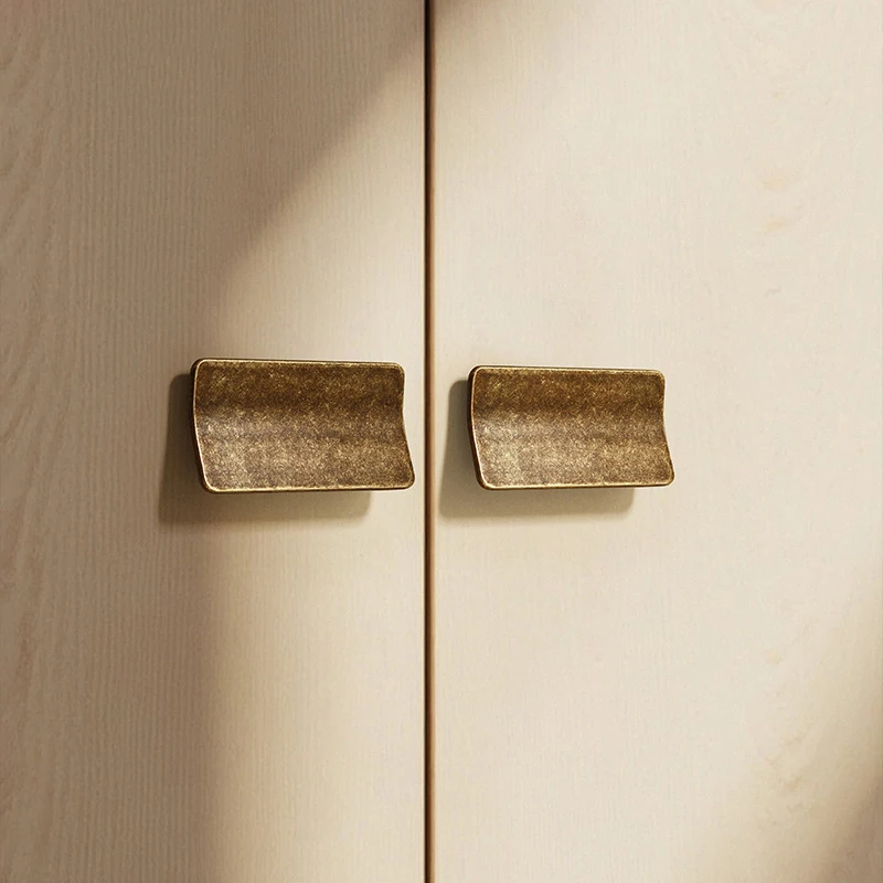 Antique Bronze Cabinet Door Handle Kitchen Storage Drawer Knob Vintage Retro Dresser Door Handle Zinc Alloy Creative Square Pull