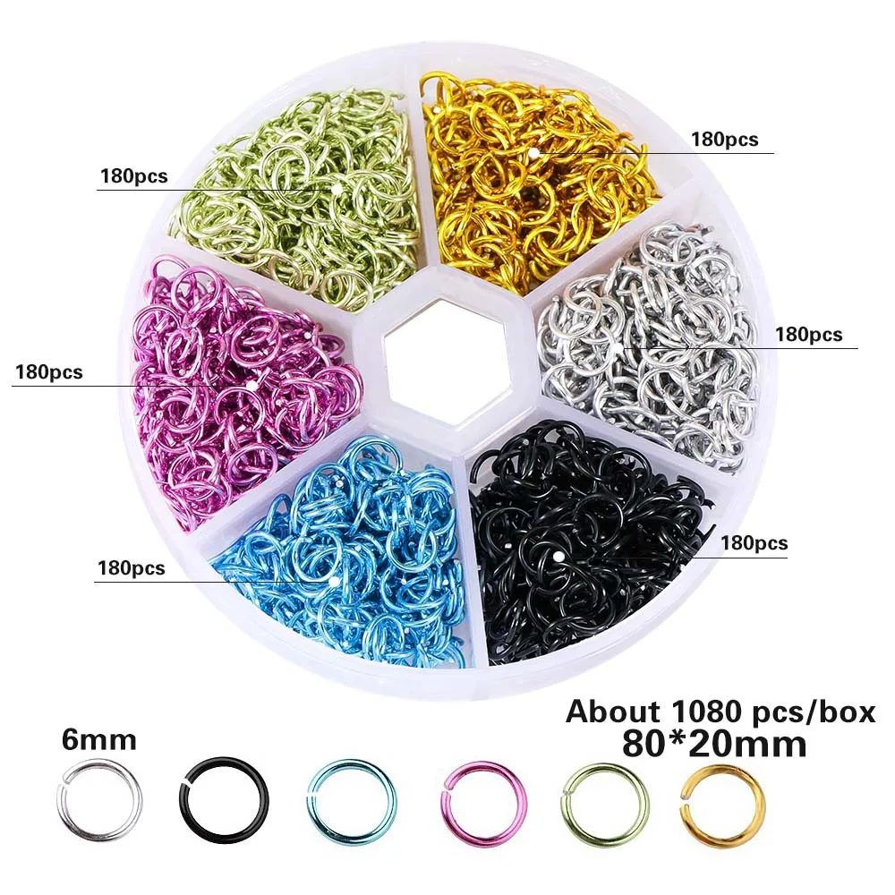 1080pc 3D Piercing Dangle Nail Art Decoration Glitter Nails Rhinestones Metal Alloy Pierced LOOP Decorations Punk Charms 5-6mm