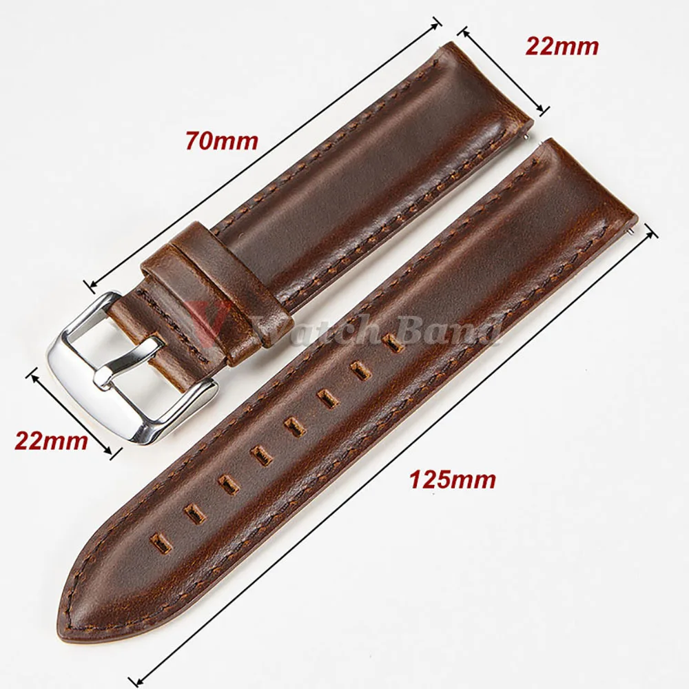 الذهب دبوس مشبك العالمي خمر جلد البقر حزام ساعة اليد البني رئيس طبقة جلد البقر حزام الساعات اكسسوارات 18 مللي متر 20 مللي متر 22 مللي متر 24 مللي متر 26 مللي متر #6