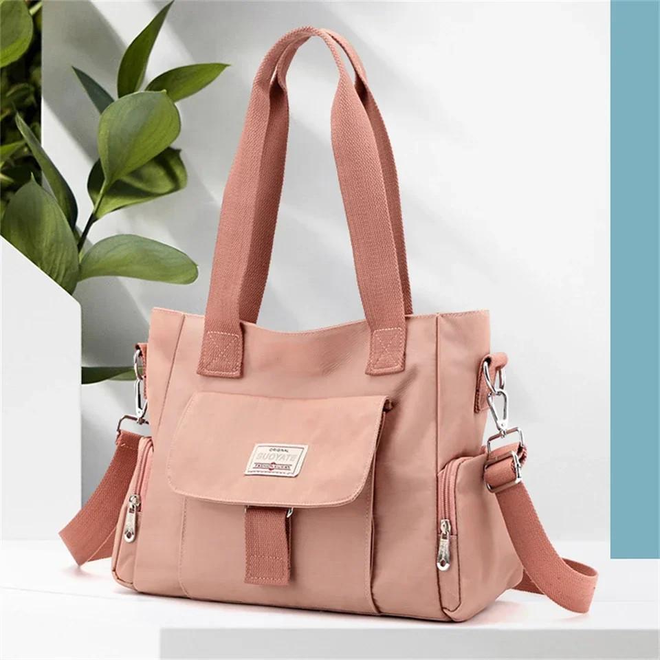 Large Capacity Casual Women Travel Shoulder Handbag Light Nylon Female Fashion Storage Waterproof Tote Shopping Crossbody Bag