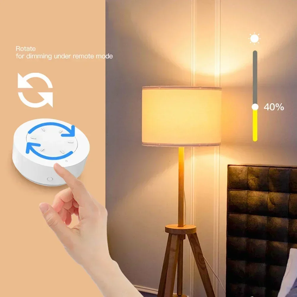 Wireless For Zigbee Knob Switch for Smart Home Lighting Compatible with For Zigbee Supports Dimmer and Remote On/Off