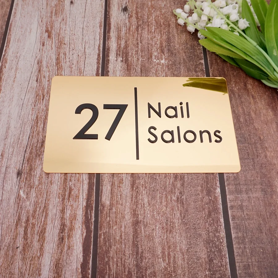 

Personalized Entrance Acrylic Sign Modern Acrylic House Number Door Plates Shop Signboard Office Building Door Decor Sticker