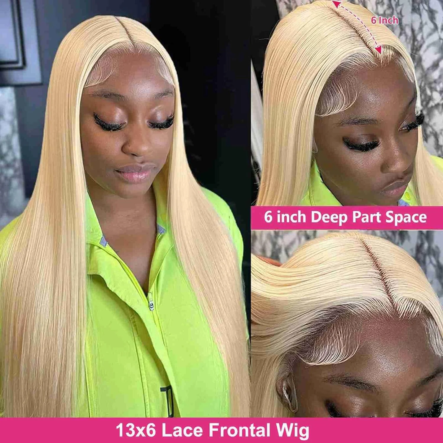 36Inch 613 Blonde Glueless Wig Human Hair Ready To Wear And Go Brazilian Straight 13x6 Hd Lace Frontal Wigs For Women Preplucked