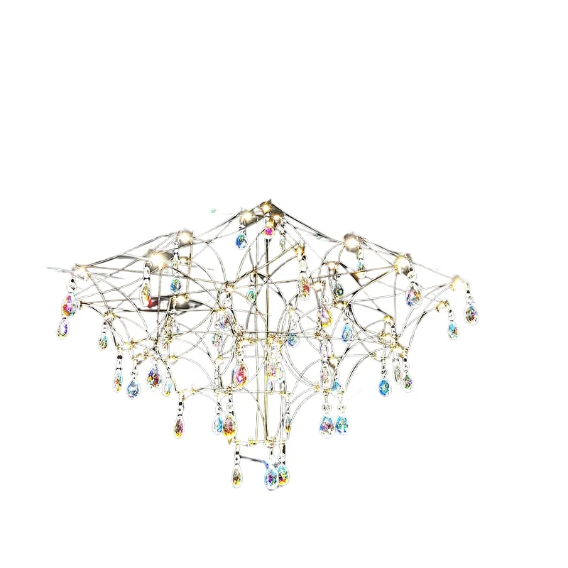 

2025 new French retro chandelier light cube decoration exhibition hall hotel lobby bar restaurant lamps