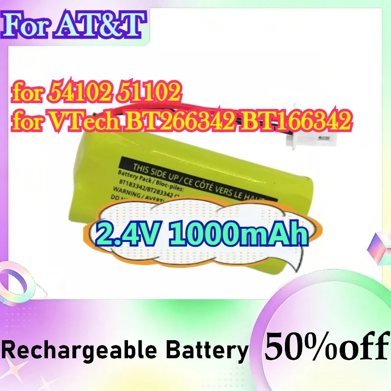 

For AT&T 54102 51102 for VTech BT266342 BT166342 Ni-MH AAA 2.4V 1000mAh Cordless Phone Battery