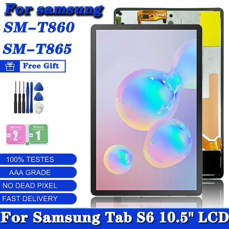 Exposição do Lcd com Tela Táctil Samsung Tab s6 Sm-t860 Sm-t865 Sm-t867 Sm-t865n T867v T867u T867r4 105”
