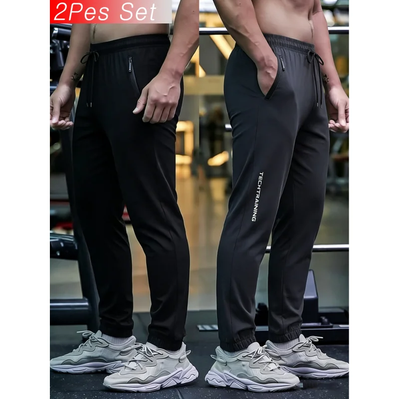 

Мужские повседневные спортивные брюки, весенне-летние тонкие дышащие эластичные быстросохнущие леггинсы для бега и фитнеса, спортивные штаны Harajuku