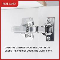 10 PCS LED Inner Hinge Lamp Wardrobe Hinge Light Under Cabinet Light White ABS Cupboard Sensor Lights For Bedroom Kitchen Closet