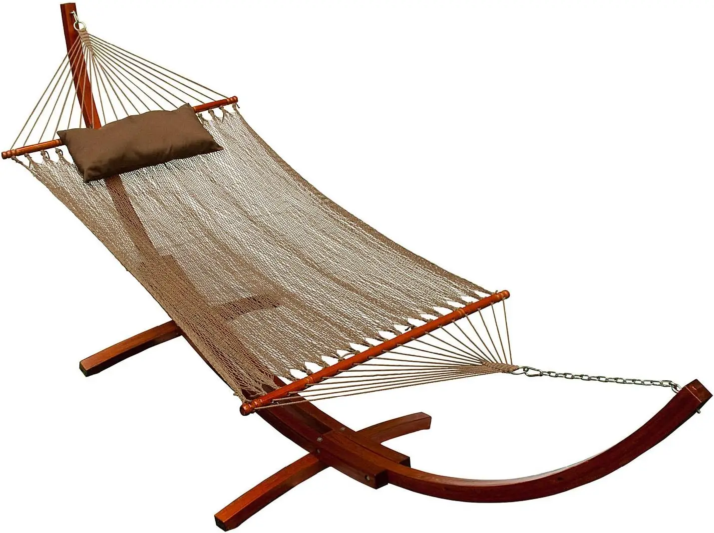 n Wooden Arc Frame Hammock, Natural