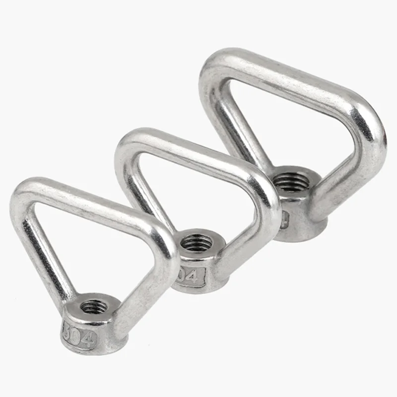 1-2pc Lifting Eye Nuts Bolt M3 M4 M5 M6 M8 M10 M12 Female Thread 304 Stainless Steel Round Triangle Ring Eye Thumb Nut