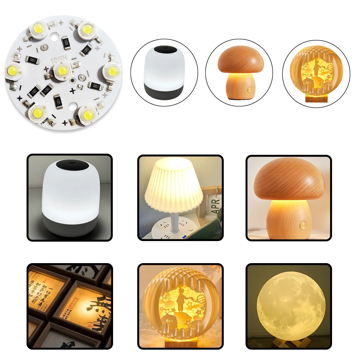 5PCS LED DC5V Ronde Hoge Helderheid 5W 7WPCB Aluminium Bodem Licht Board Warm Wit Licht voor DIY Laagspanning Gloeilamp