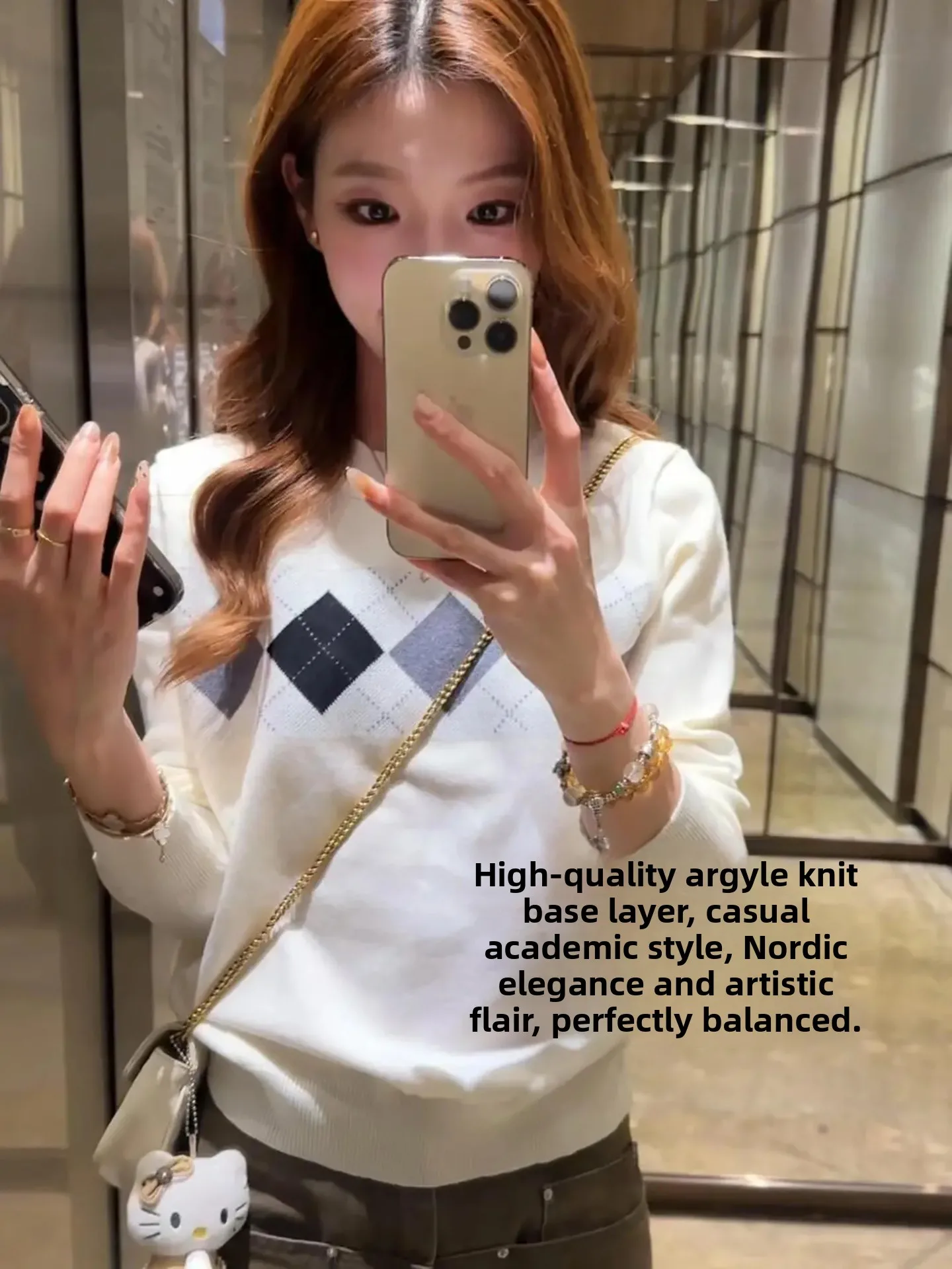 

Женский вязаный свитер Casual Sle, весна 2026, свободный крой, мягкий, уютный, в стиле преппи, корейская версия, длинный рукав, круглый вырез