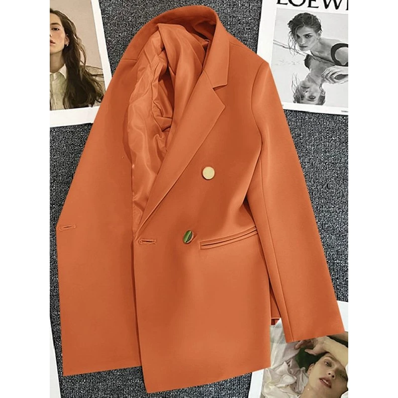 Abito da donna per pendolari, sottile, casual, een, cappotto con doppio bottone, tessuto in poliestere, lungo, colore puro, adatto per interviste