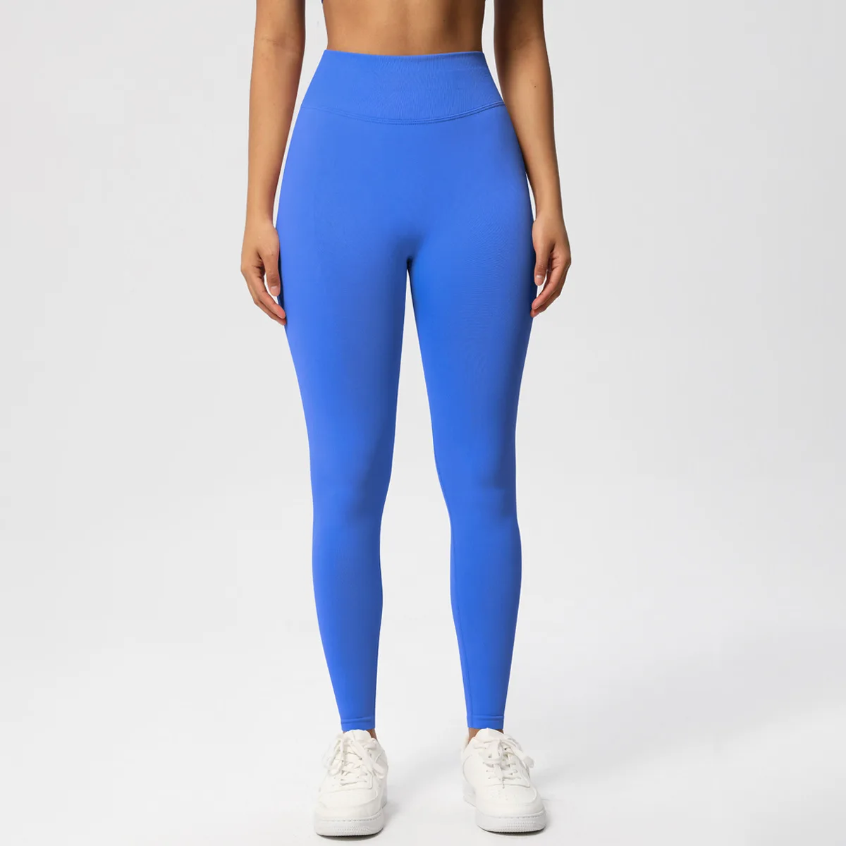 

2026 New Women's Solid Color Seamless Yoga Leggings Three Section Waist Scrunch Butt Lifting Low Waist Fitness Workout Pants