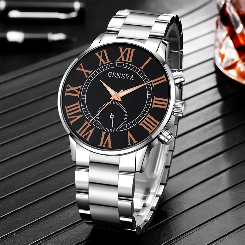 

Business Men'S Watches Exquisite Unique Round Dial Design Watch Fashion Alloy Steel Band Quartz Wristwatch For Men