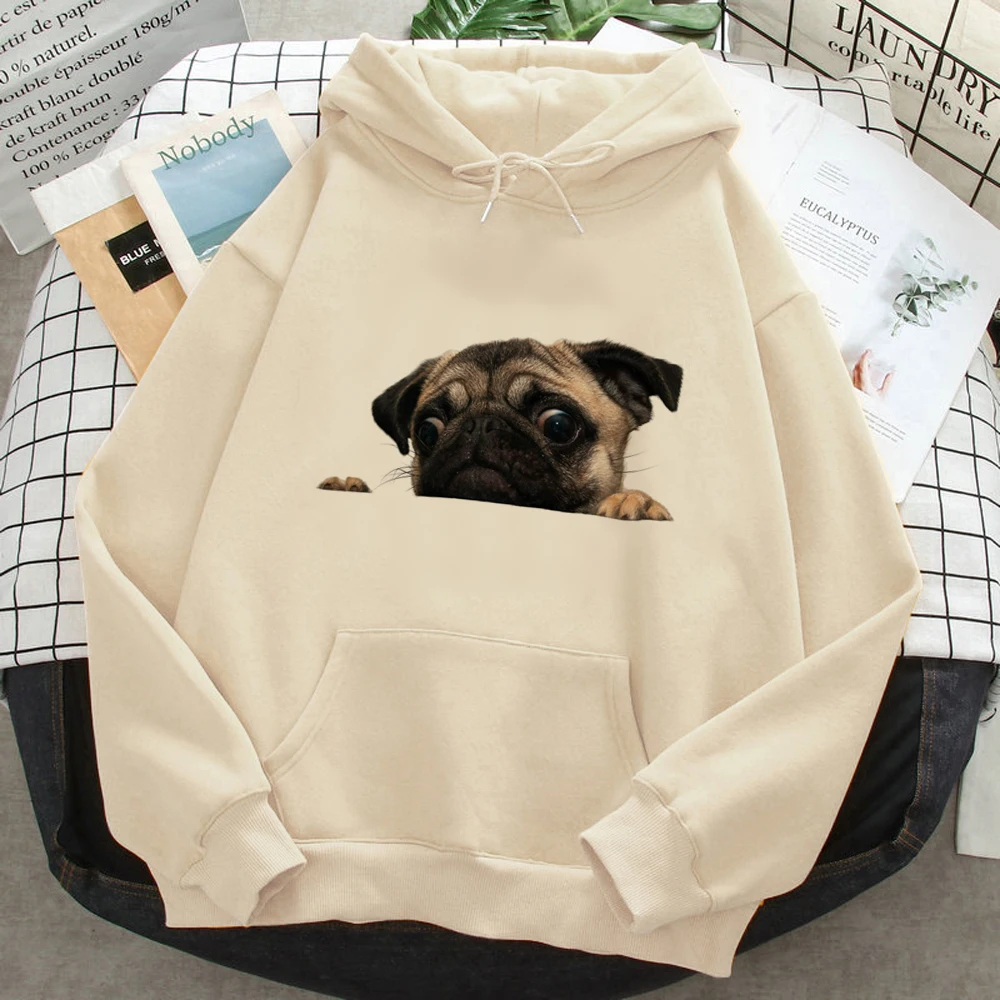 Pug hoodies women japanese funny sweatshirts female anime clothes