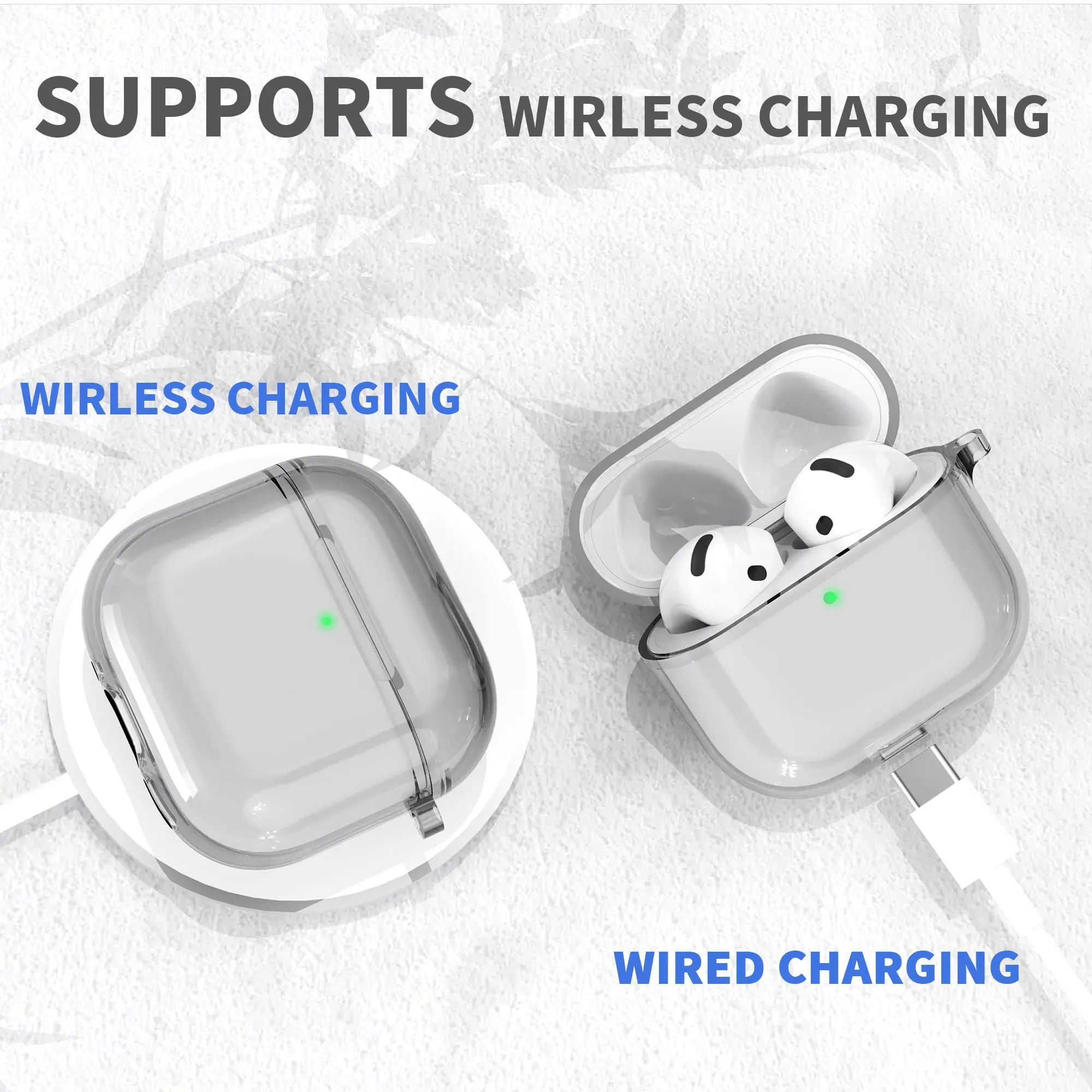 Funda para AirPods de 4. a generación, a prueba de golpes, suave, TPU, transparente, antiamarilleo, para AirPods 4, con kit de limpieza y llavero