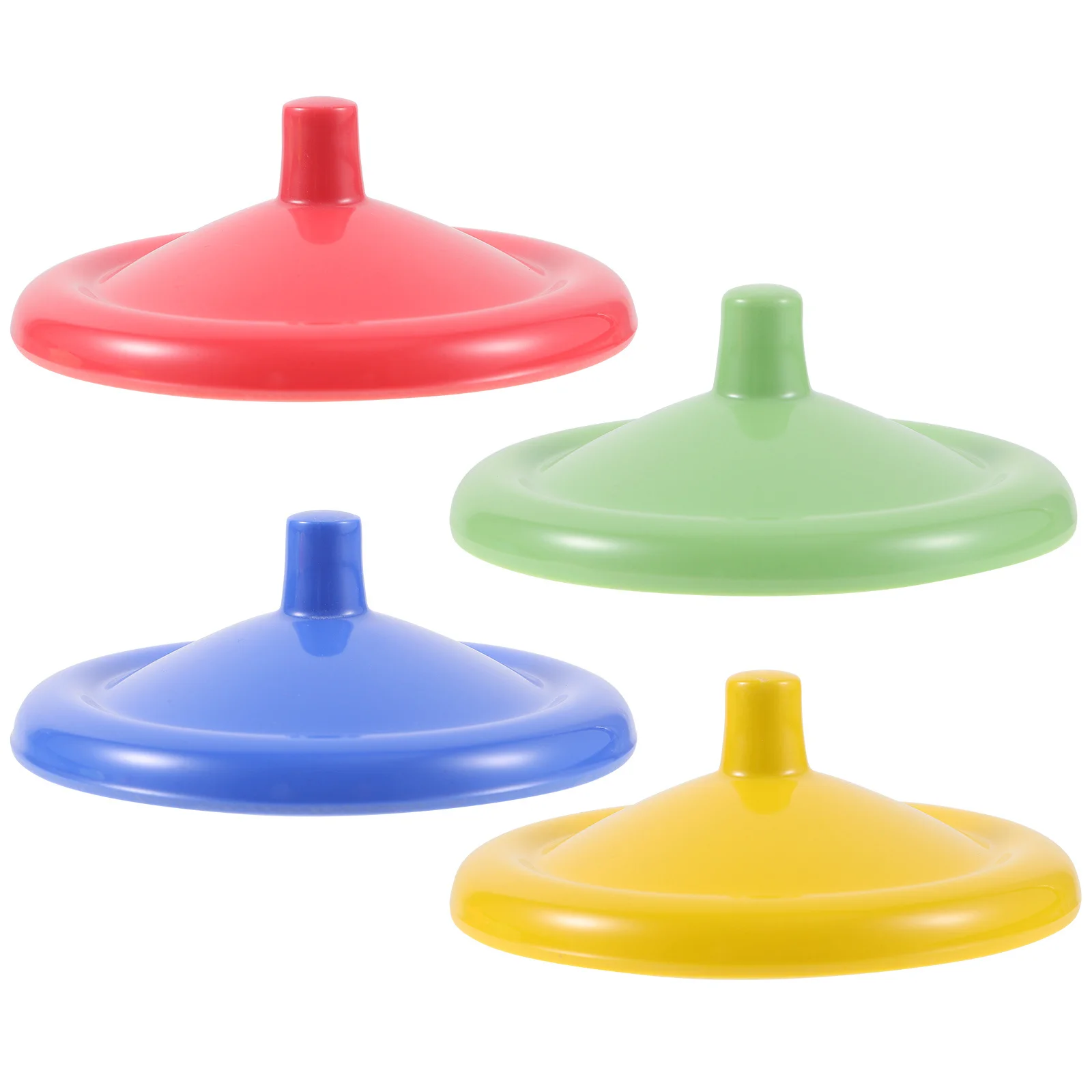 

4pcs Round Cup Lids Small Handle Reusable Plastic Bowl Covers For Drinks Food Preservation Spill Proof Mug Covering Drink Lids