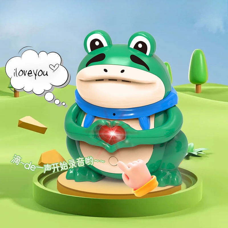 Say “I Love You ”Glowing Frog Talking Toy Children Toy with Light Up Movable Heart Gesture Voice Festival Valentine's Day Gift