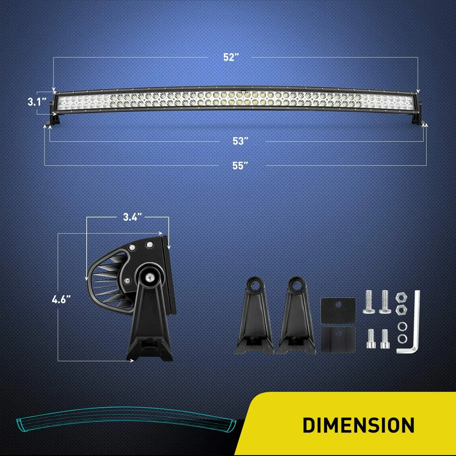 300W Curved Spot Flood Combo LED Driving Lamp Off Road Lights LED Work Light for Trucks Boat Jeep Lamp,2 Years Warranty