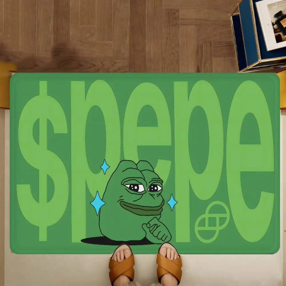 P-Pepe The Frog Floor Mat Rectangle Anti-slip Home Soft Badmat Front Door Indoor Outdoor Mat Hotel Decor Mat