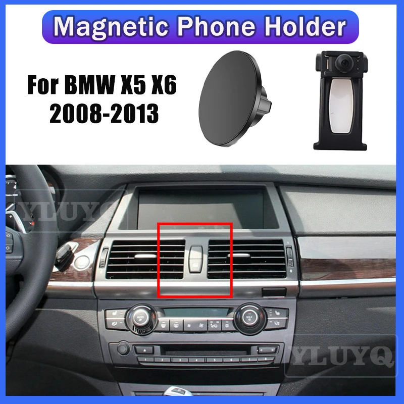 

For BMW X5 X6 E71 2008-2013 Car Magnetic Phone Holder, Gravity Navigation Stand, 360° Rotatable Car Interior Accessories