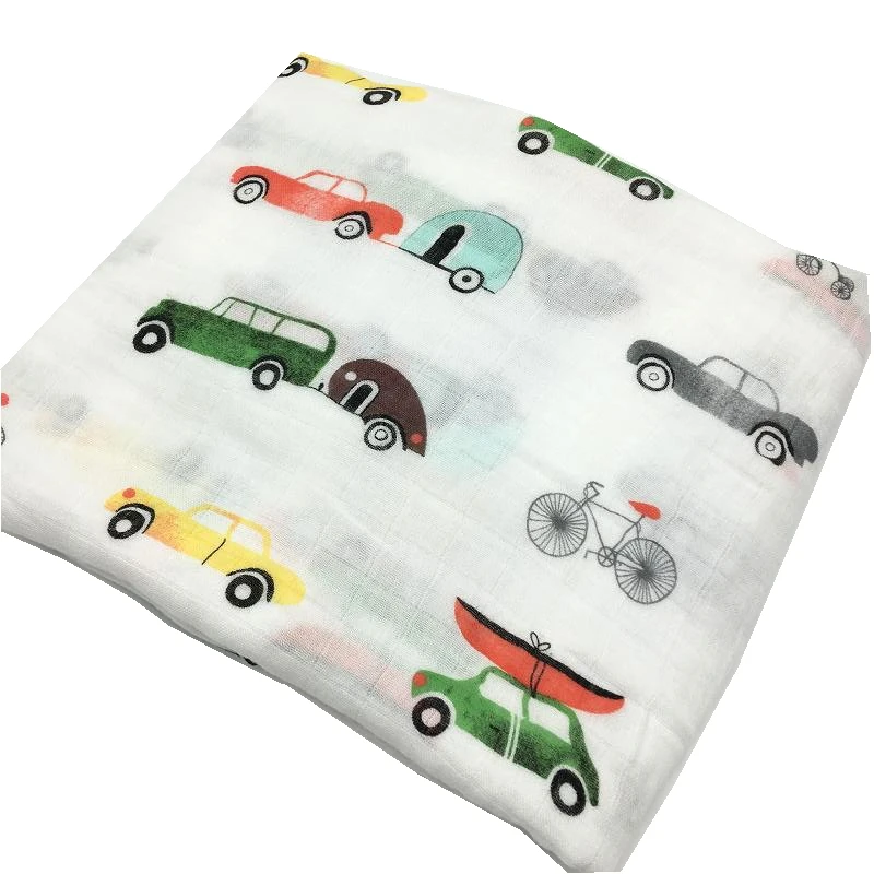 Car Ultra Soft 47x47 Inch Baby Muslin Blanket Lightweight Breathable Swaddle Receiving Blanket for Newborn Infants