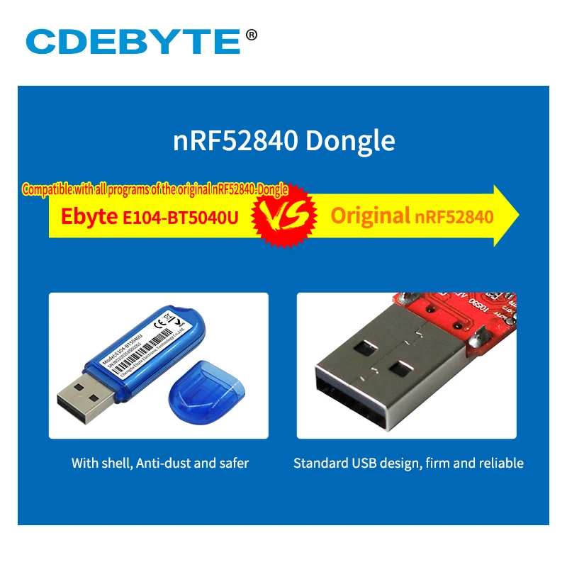 E104-BT5040U NRF52840 Module RF 2.4GHz PCB BLE5.0 Onboard Antenna USB Interface High-Performance