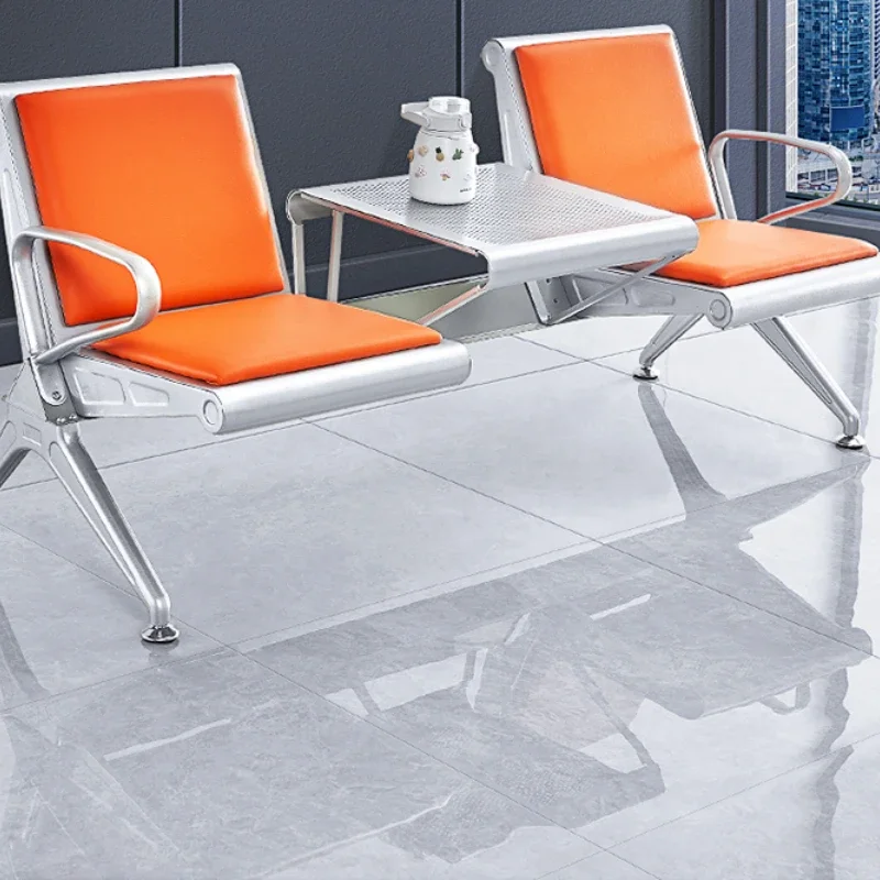 

Airport Row Chairs Stainless Steel Three-Seat Public Seat with Coffee Table