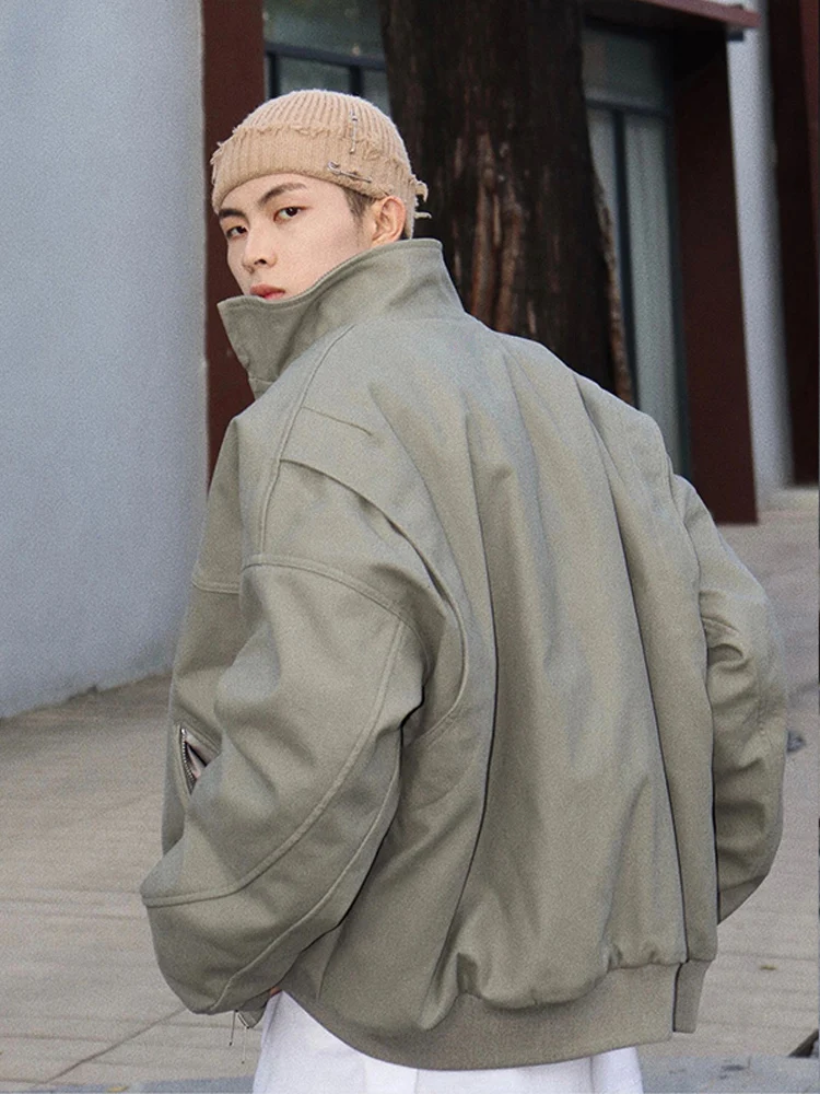 

Military een Pilot Jaet Men's Collarl American Retro Cleanfit ort Workwear Baseball orm Zipper Closure