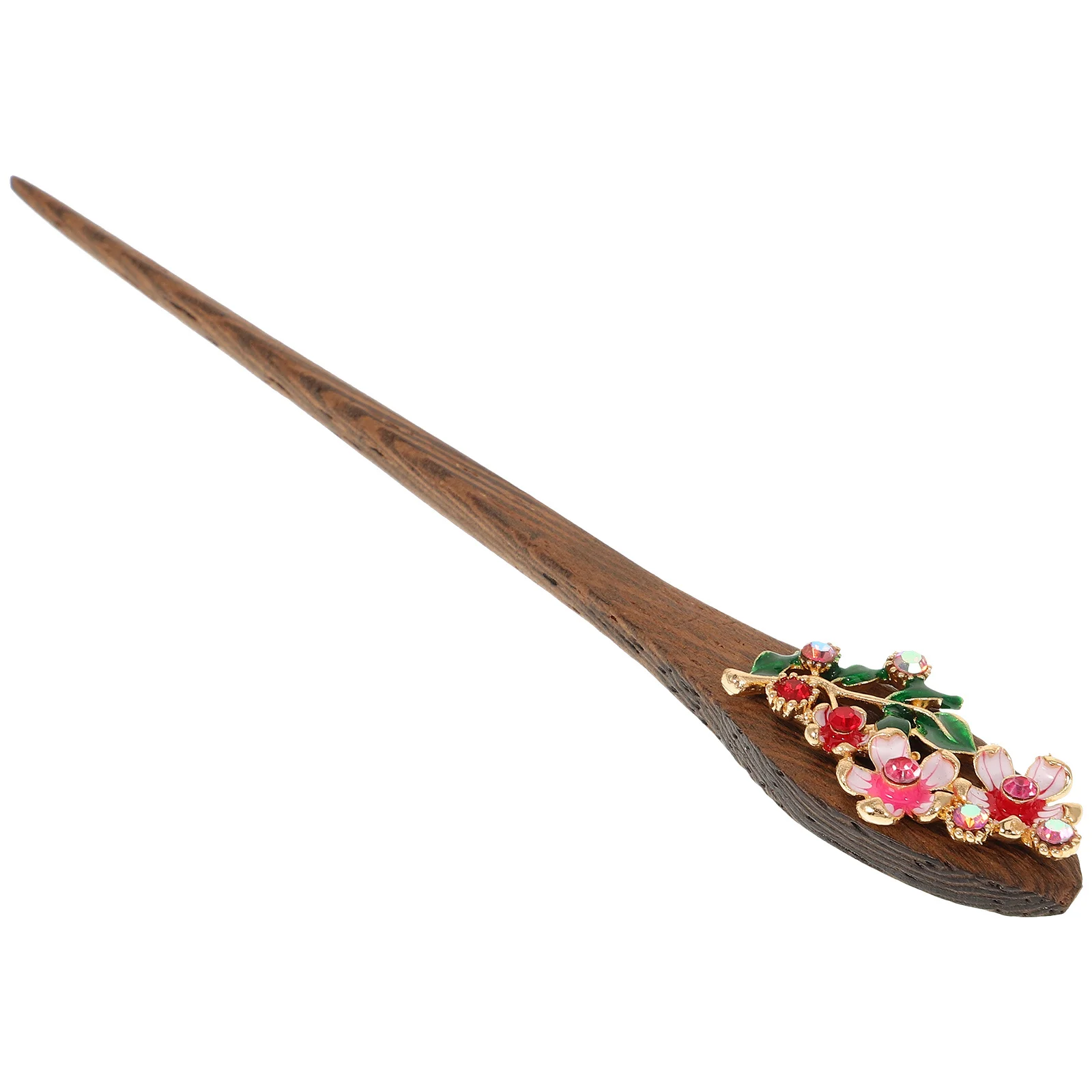 

Elegant Retro Wooden Hair Stick Metal Flower Pearl Design Lightweight Portable Headpiece for Special Occasions Styling