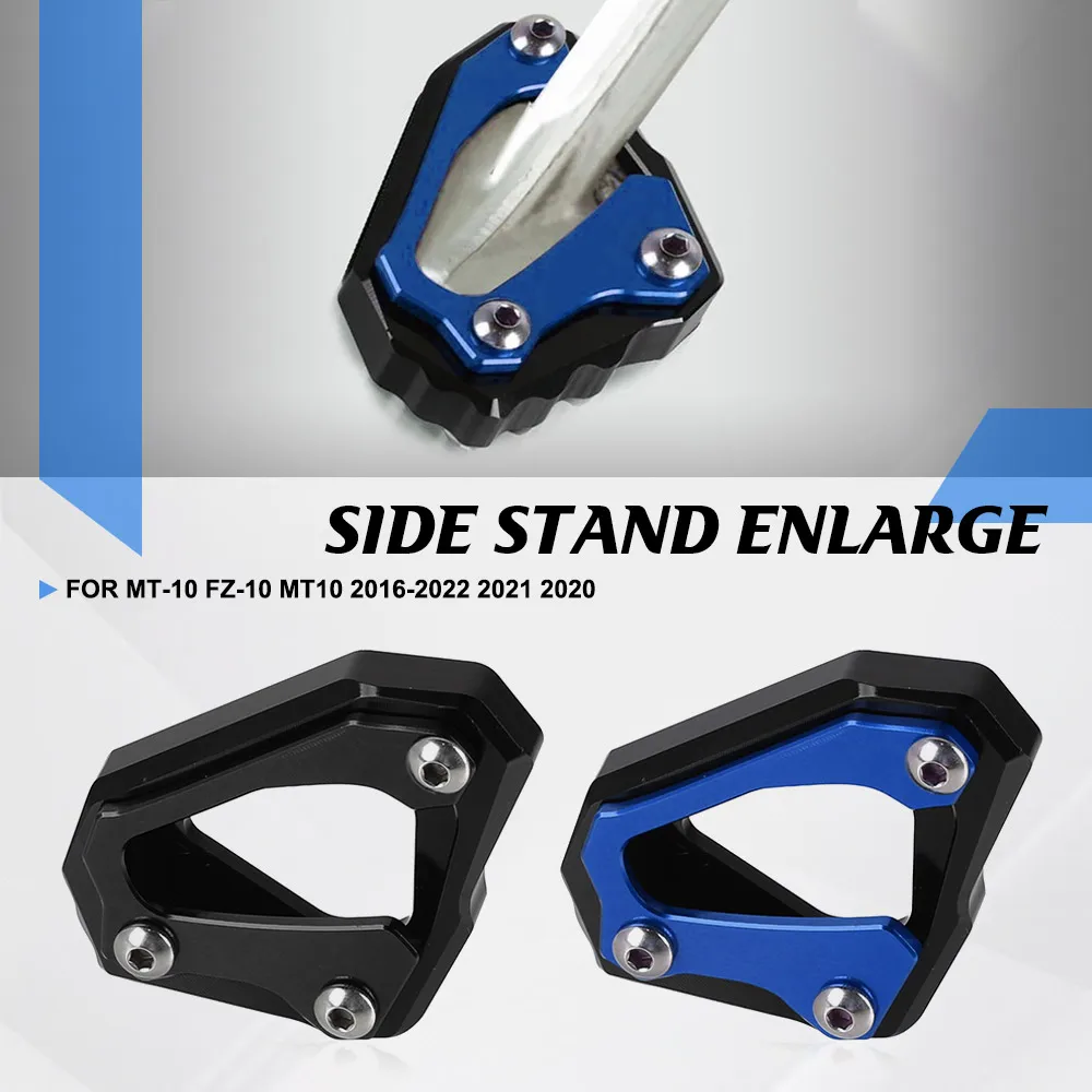 

For Yamaha MT-10 FZ-10 MT10 2016-2022 2021 2020 CNC Kickstand Side Stand Extension Enlarger Pad Plate YZF-R1M YZF R1M 2016 2017