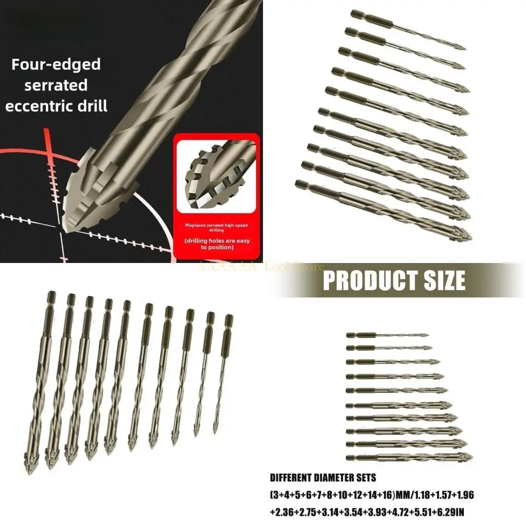 

A2BE Carbides Drill Bit For Stone Glass Concrete Serrated Eccentric Drill Bit