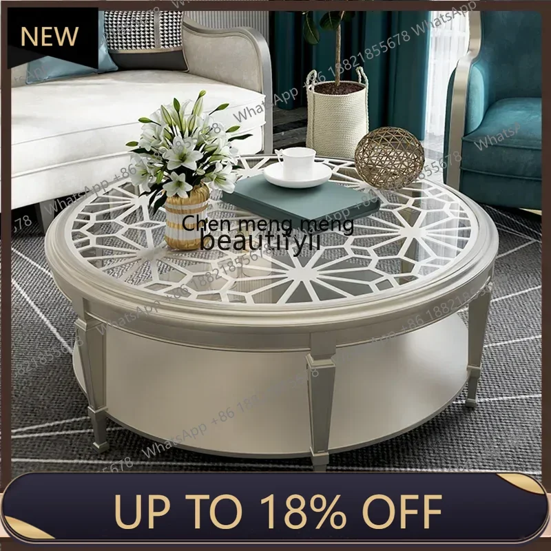 

P178 American Light Luxury Simple Modern Small Apartment Home Living Room Glass Tea Table Designer Model Nordic Tea Table