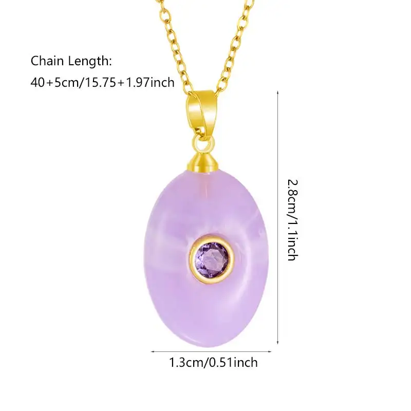 1pc Resin Oval Imitation Stone Effect Inlaid Colorful Rhinestone Pendant Ins Style Round Zircon Choker Necklace Jewelry