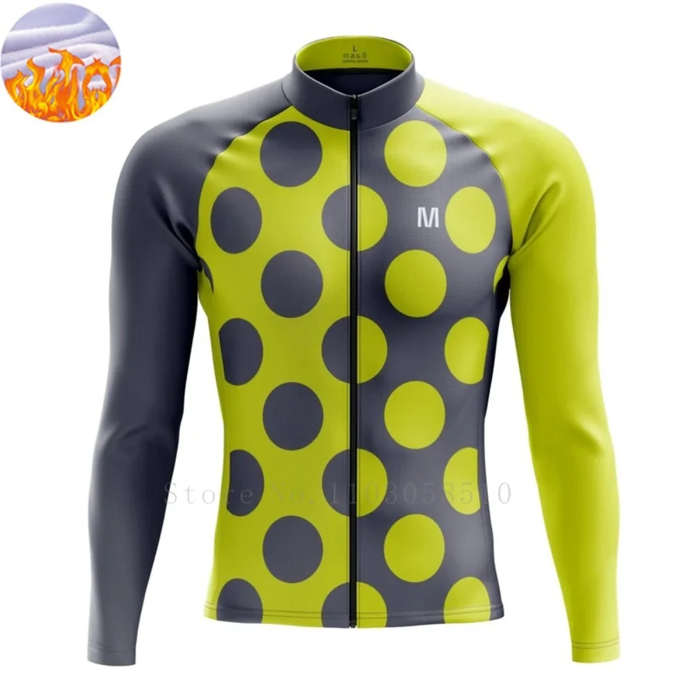 

Winter Cycling Jacket for Men Windproof Fleece Men's Bike Jacket MTB Cycling Clothing Bicycle Coat Jackets with Pockets