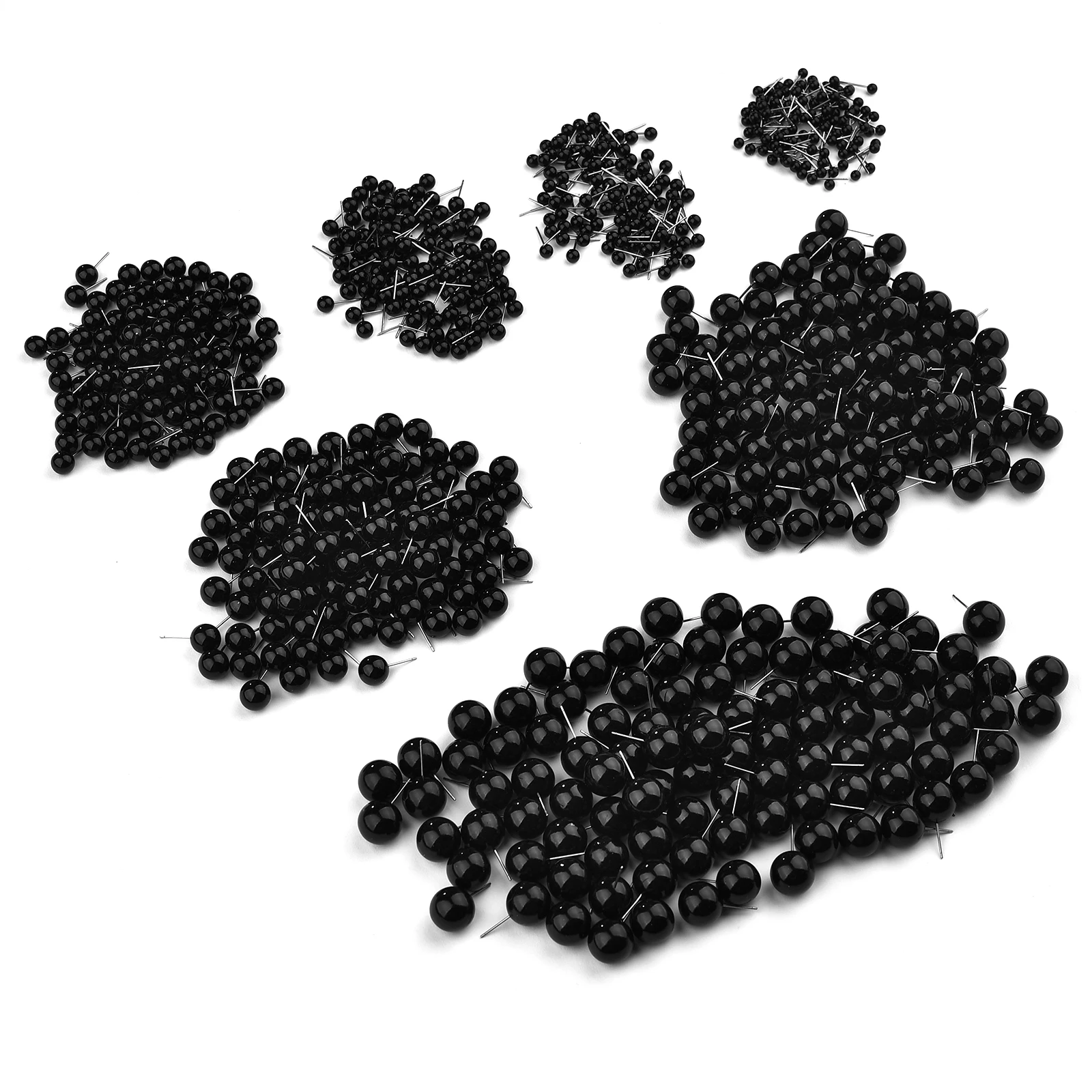 

50/100pcs Plastic Eyes for Needle Felting Dolls Poke Teddy Bears 4-14mm Black Beans Eyes for DIY Doll Eyes