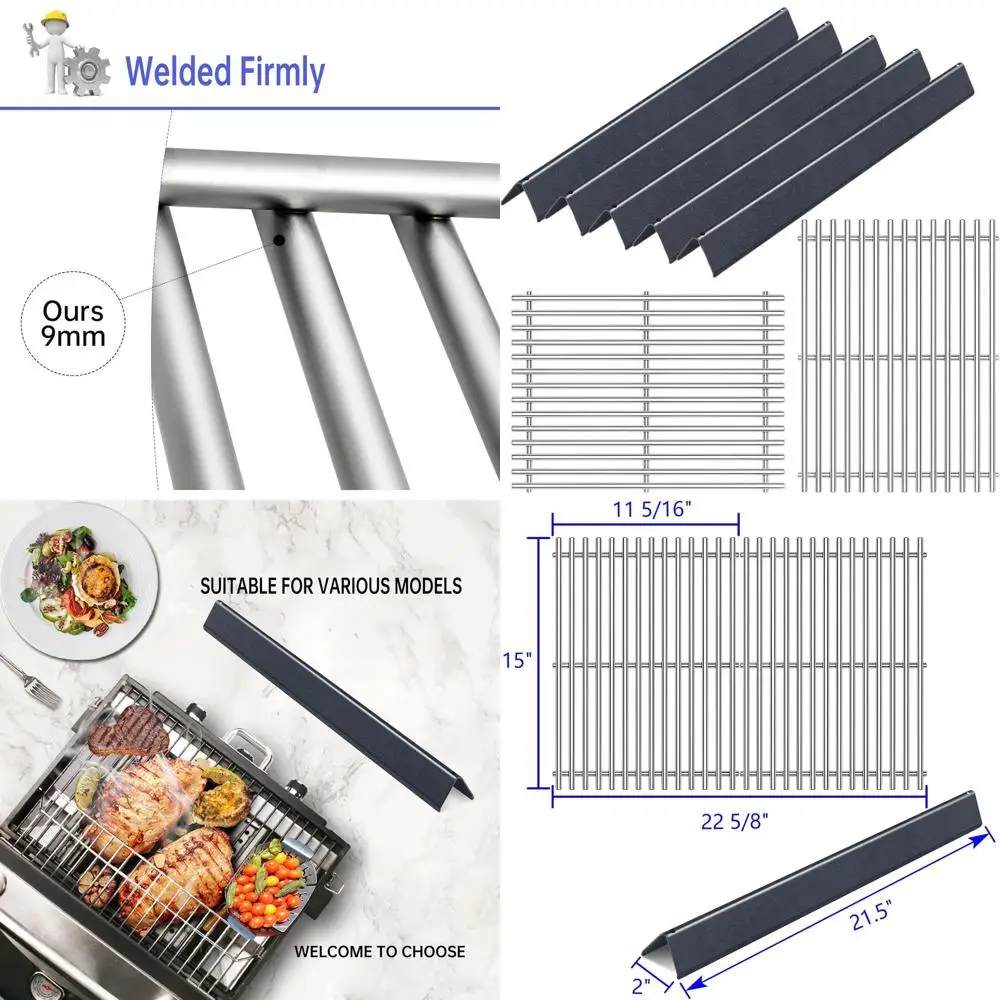 

Weber Spirit & Genesis Silver A Replacement 9MM Flavorizer Bars for 7535, 7522, E-210, S-210, E-200, S-200, 15 BBQ Grills