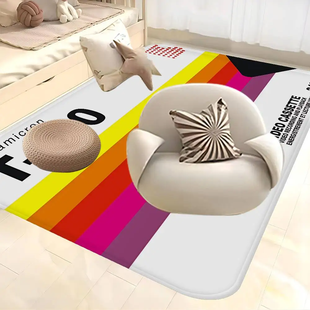 

V-VHS Logo Floor Mat Nordic Style Home Doormat Bathroom-Toilet Mats Bedroom Hotel Decor Mat