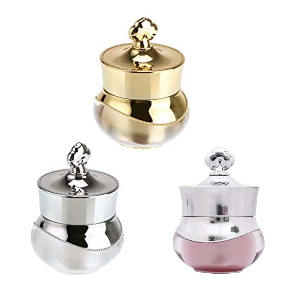 

3 Pcs Bottled Glass Jars Lid with Lids jar Powder Container Puff Cream Bottles Leak-proof Eye