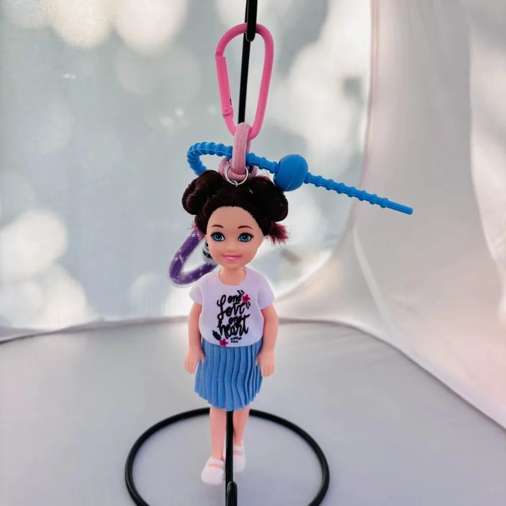 New Cute Doll Pendant Hanging Ornament DIY Change Clothes Car Key Ring Keychain for Barbie Doll Pendant