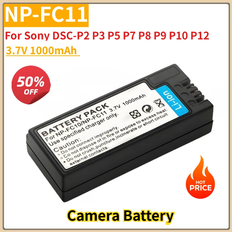 

Camera Battery 3.7V 1000mAh NP-FC11 for Sony P10L F77 FX77 DSC-P2 P3 P5 P7 P8 P9 P10 P12 Replacement Battery New High Quality