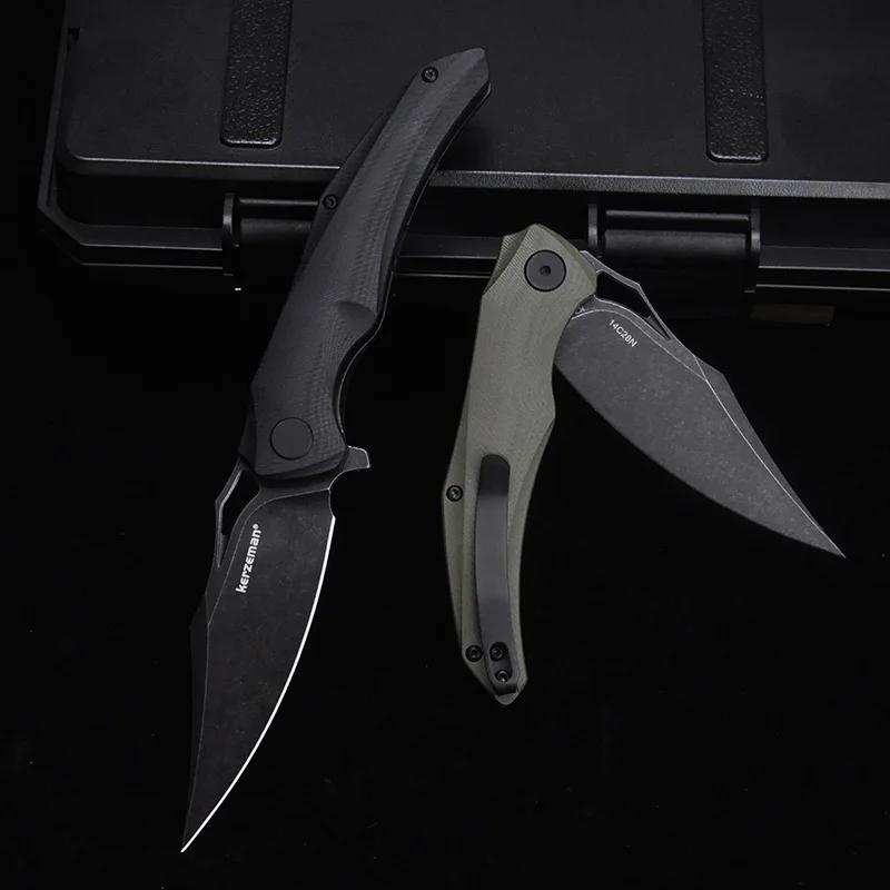 

Pocket Knife 14C28N Steel Blade G10 Handle Outdoor Camping Hiking Folding Knife with Pocket Clip for Men Women Utility EDC Tools
