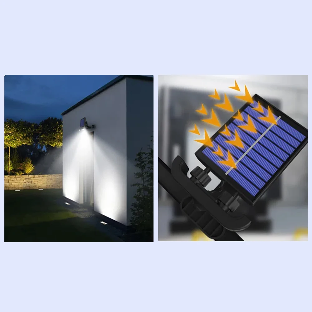 Clip Solar Light Ultra Bright Landscape Light Waterproof With Human Body Sensing Switch for Patio Garage Garden Outdoor Camping